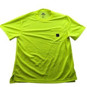 Walls Outdoor Goods Mens Athletic T-Shirt Large Neon Green Activewear Pocket Tee